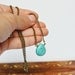 Single Turquoise Drop Stone Necklace, Detailed Vein Turquoise Small Stone Necklace, Blue Stone Jewelry, Single Strand Turquoise Necklace