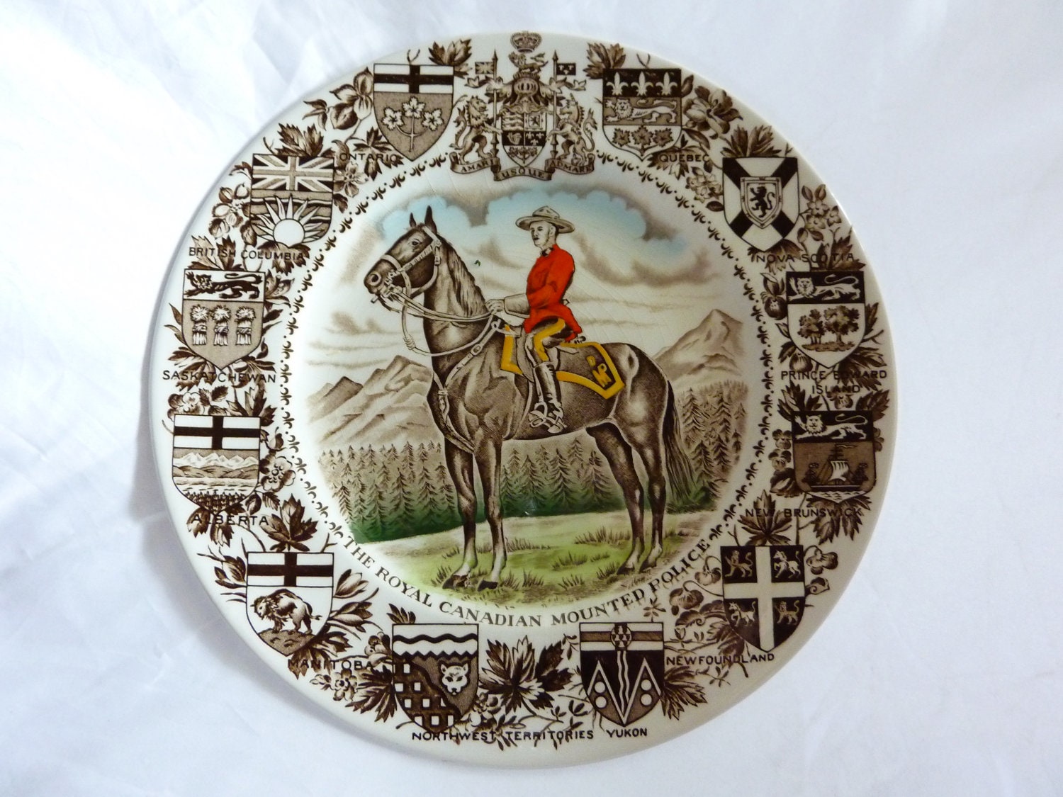 Royal Canadian Mounted Police Plate by Wood & Sons, England
