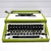 Vintage Typewriter Lime Green Olivetti Underwood 315 Ward Escort 33 Manual Typewriter