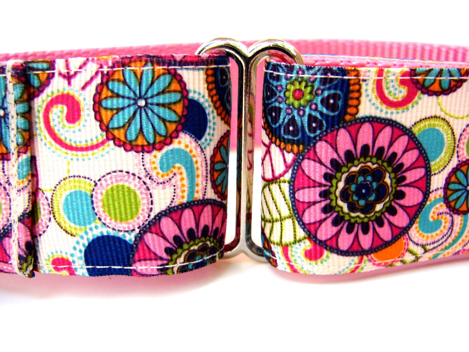 Modern Dog Collar Martingale Collar 1.5" Modern Flowers