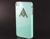Deathly Hallows Mint Green Hard Case for iPhone 4 4s 5 Case, iPhone 4s Case, iphone 5 cover iPhone 4 Hard Case style
