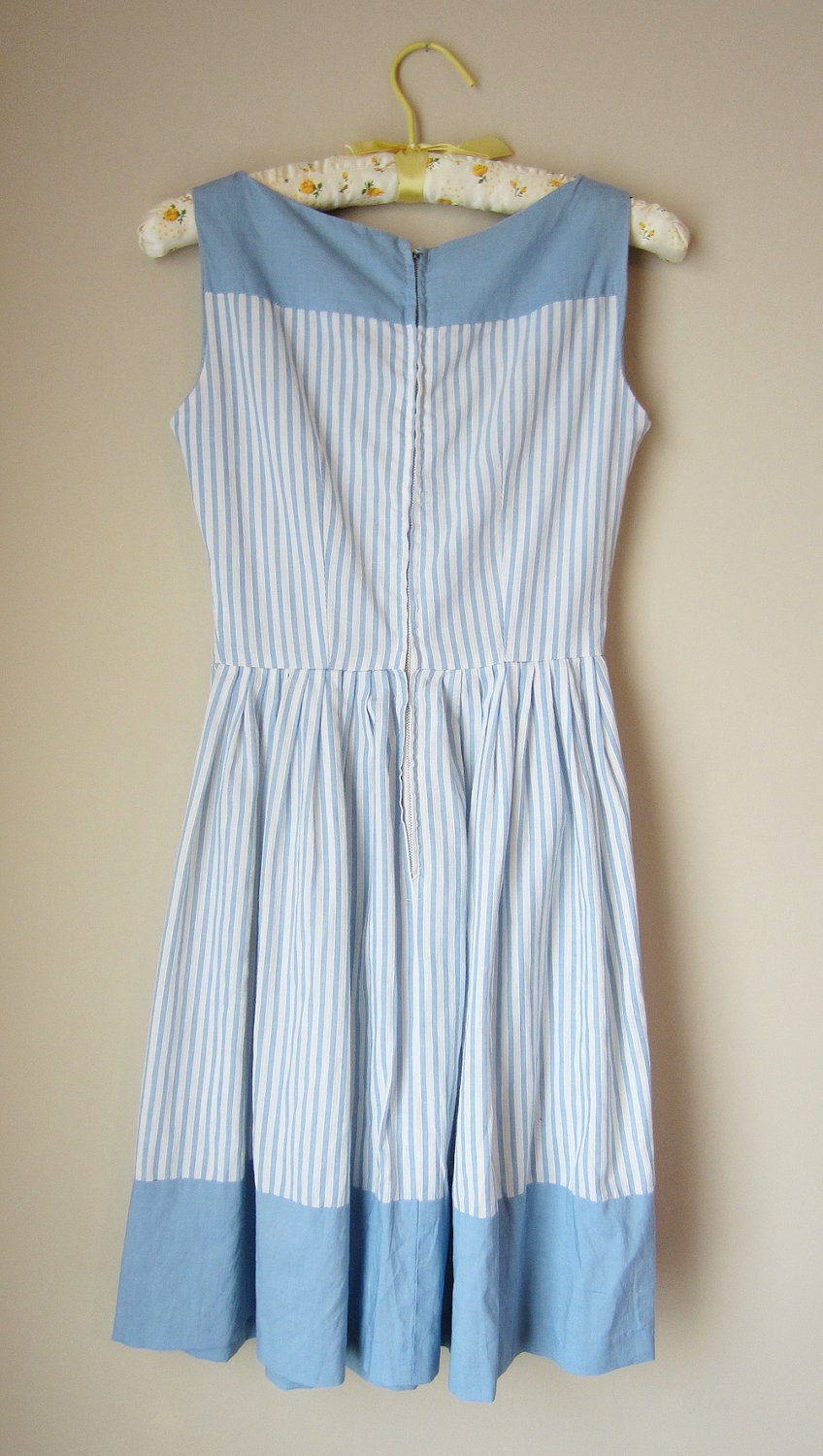 RESERVED 1940s/1950s Blue and White Bow Dress