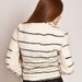 Cropped jacket black stripes - Spring white and black biker style, motorcycle jacket, chic asymmetric closure by Texturable
