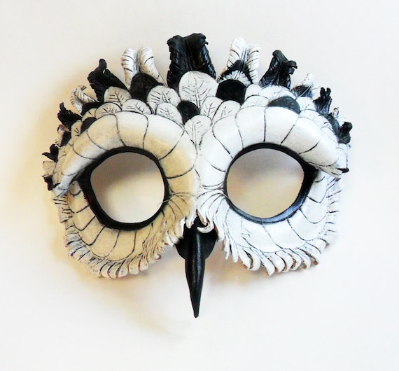 Snowy Owl Leather Mask