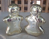 Vintage Neiman Marcus Silver Plated Gingerbread Man and Gingerbread Girl Godinger Silver Art Company