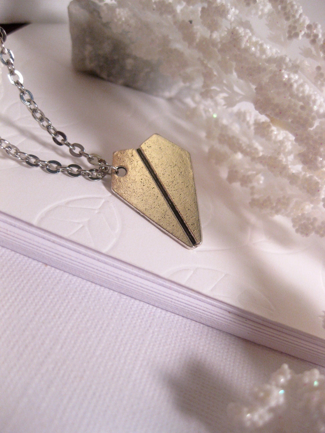 Airplane Necklace Inspired By Harry Styles, One Direction - Paper Airplane - origami