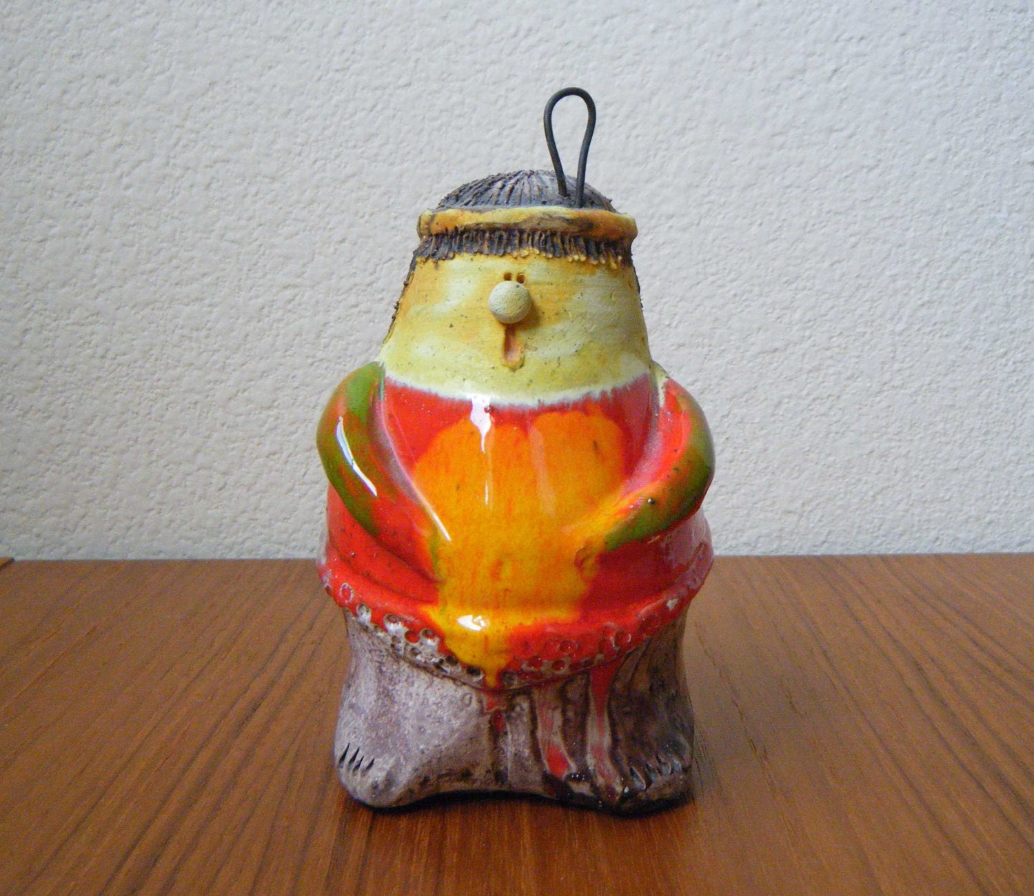 Ivo de Santis Gli Etruschi Art Pottery Sculpture, Native American Indian Brave, 1960s Italy