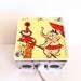 Yellow Chevron Print Circus Elephant - Repurposed Vintage Dictionary Print Design Night Light