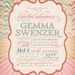 Bridal Shower Invitation Vintage Rustic Birthday Invitation Rainbow Chevron Typography Poster Printable Digital or Printed - Gemma Style