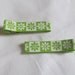 Pair of Green and White Flower Hair Clips