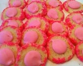thumbprint cookies-rolled in colorful sprinkles with icing dabbed in middle, sweet and bite sized, 40 cookies