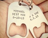 Set of 8 - BRIDESMAID GIFTS Personalized Bottle Opener Keychains - Wedding Gift