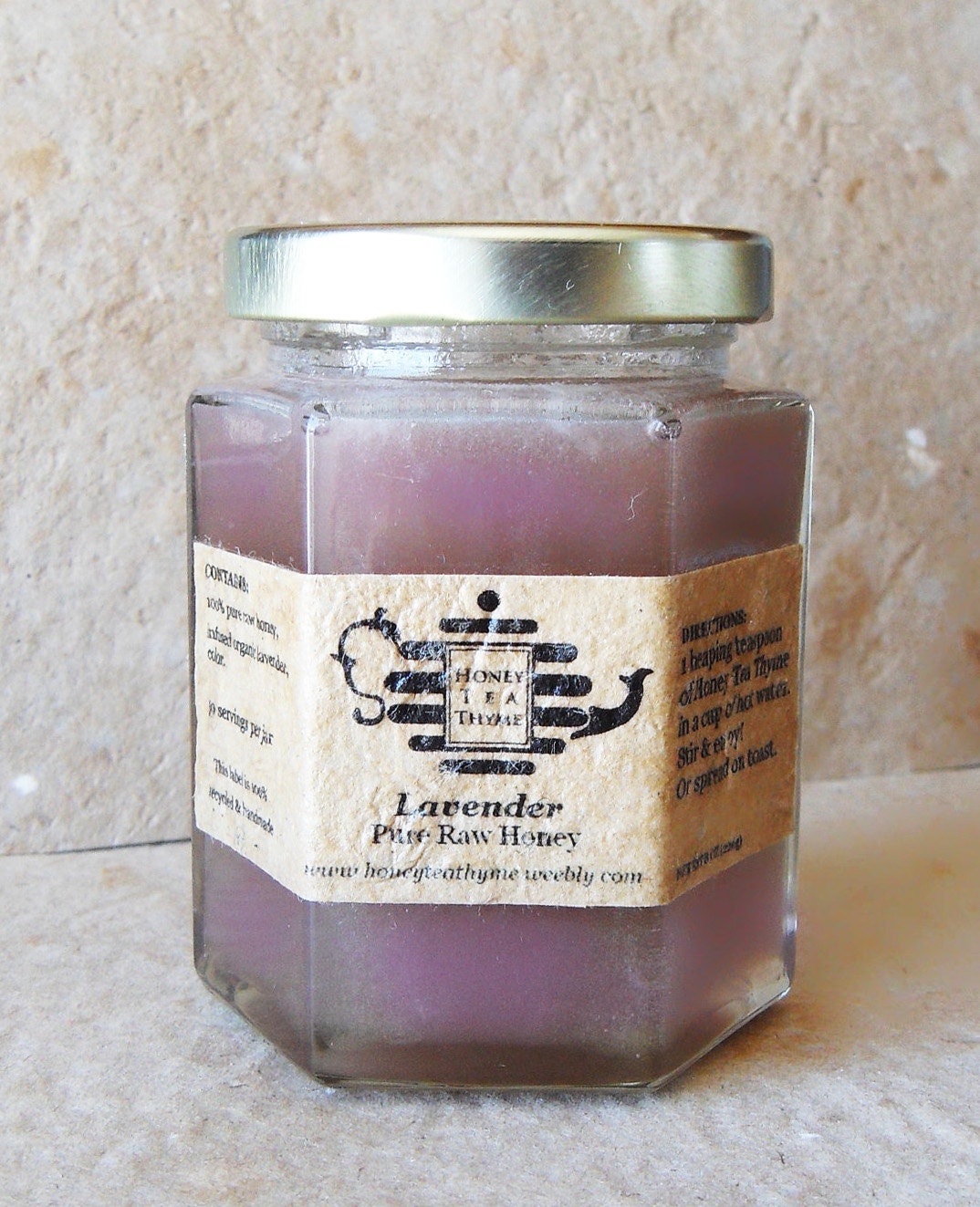 Honey Tea Organic Lavender flavored  8 oz, 100% Raw Colorado Honey.