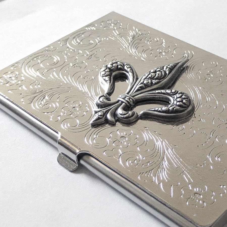 Men's Accessories Popular Gifts----Fleur De Lis  Business Card Case.Father's Day gift