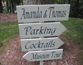 Directional Wedding Sign Navy Blue