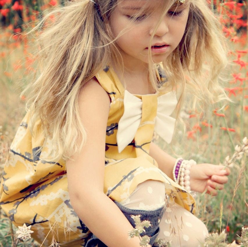 Vintage Yellow Sparrow Dress