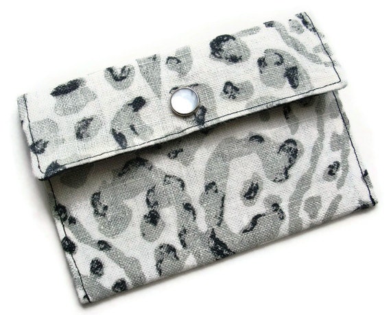 Gift Card Holder, Fabric Wallet, Black and White Vervian
