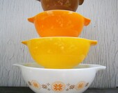 RESERVED for Flashcat - Pyrex Town & Country Cinderella Mixing Bowl Set - 1960s