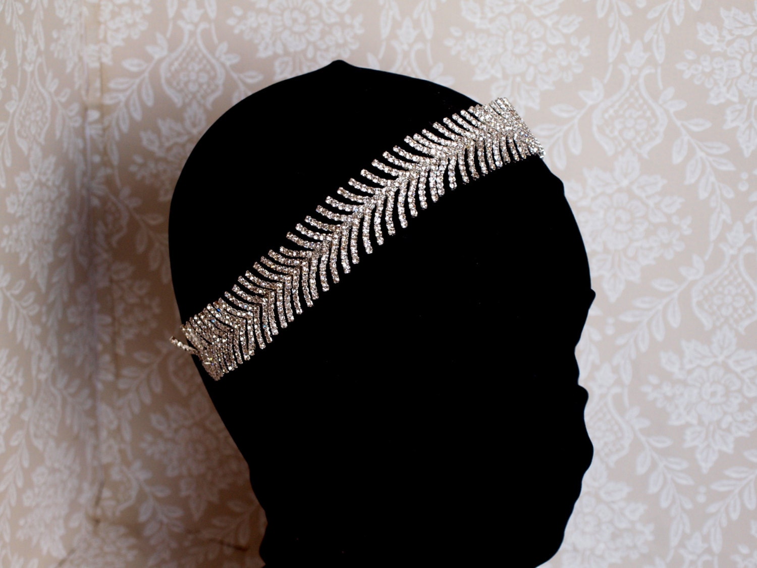 FREE SHIPPING, wedding headband, bridal headband tiara, classic art deco inspired bridal headband
