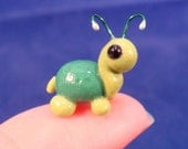 Turtle Bug- Polymer clay turtle with fairy antennae - TinySculptor