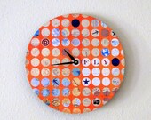Unique Wall Clock, Decor and Housewares, Home and Living, Home Decor, Orange Decor, Colorful Clock, Unique Gift, Trending