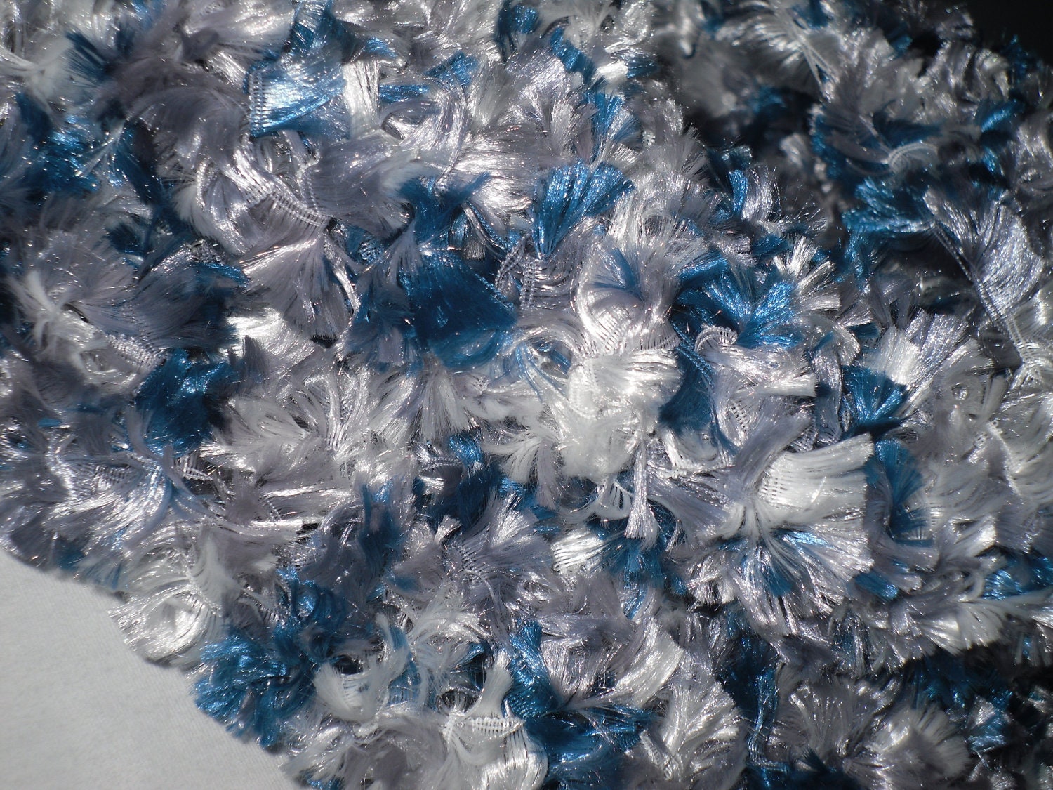 Funnel Infinity Eternity Cowl Neck Warmer Scarf Blue Grey White Multicolor Cluster Crochet READY TO SHIP