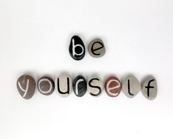 Be Yourself, 10 Magnets Letters, Custom Quote, Beach Pebbles, Inspirational Word or Quote, Sea Stones, Personalized, Rocks - HappyEmotions