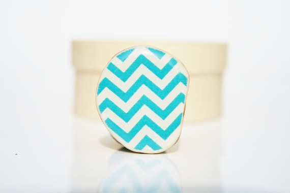 Chevron Cocktail Ring Turquoise jewelry spring cocktail ring best friend gift wood ring Chunky ring Minimalist jewelry  eco friendly
