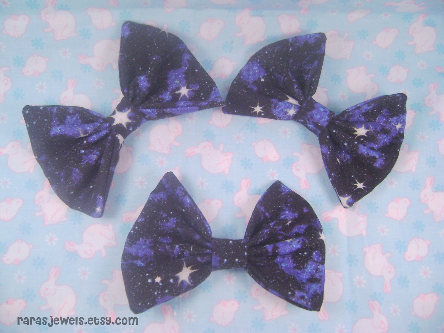 Kawaii / Fairy Kei Galaxy or Night Sky  Hair Bow - Comes with Clip