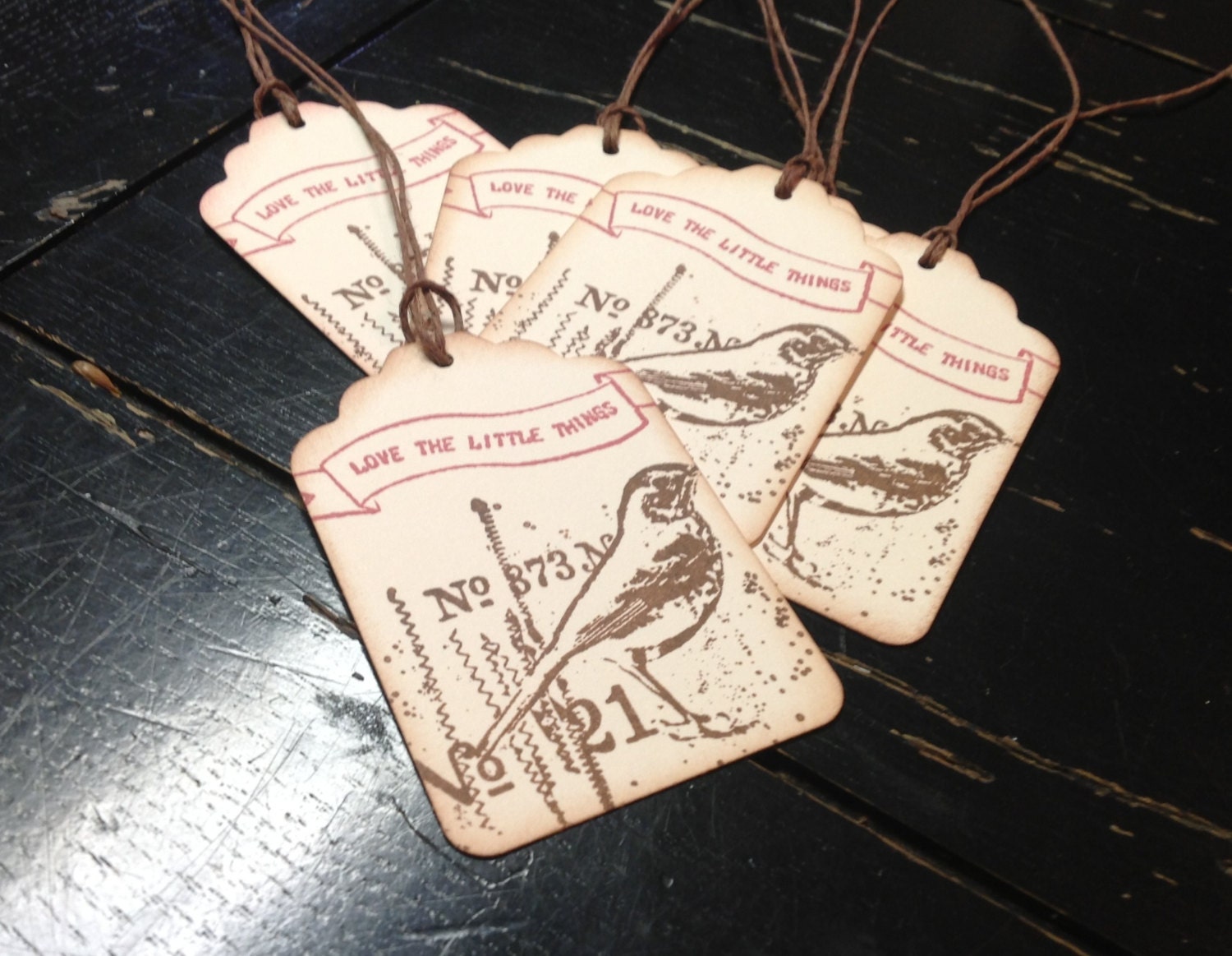 Wedding gift tags- bird wish tree tags-wish tree- shabby chic paper goods-set of 6