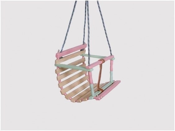 Wooden swing for baby - painted