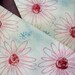 SALE - Handmade Stamped And Inked Flowers Tag Or Bookmark Set of 3