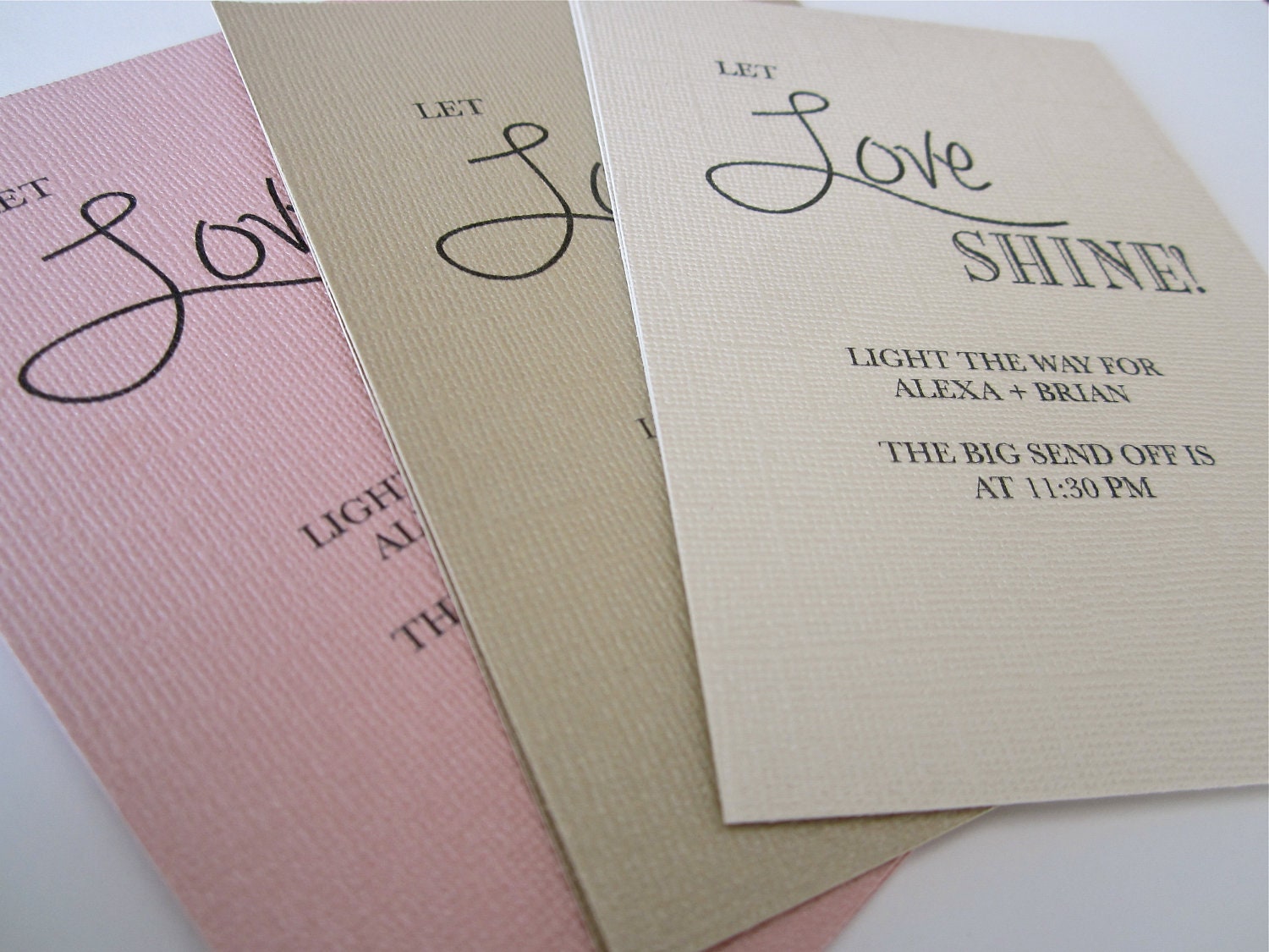 20 Let Love SHINE/ Sparkler Send Off Tags/ Wedding/ Pick Your Own Colors