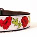 LAST ONE- Flower Dog Collar- Red Orange Poppies 1" Floral and Feminine