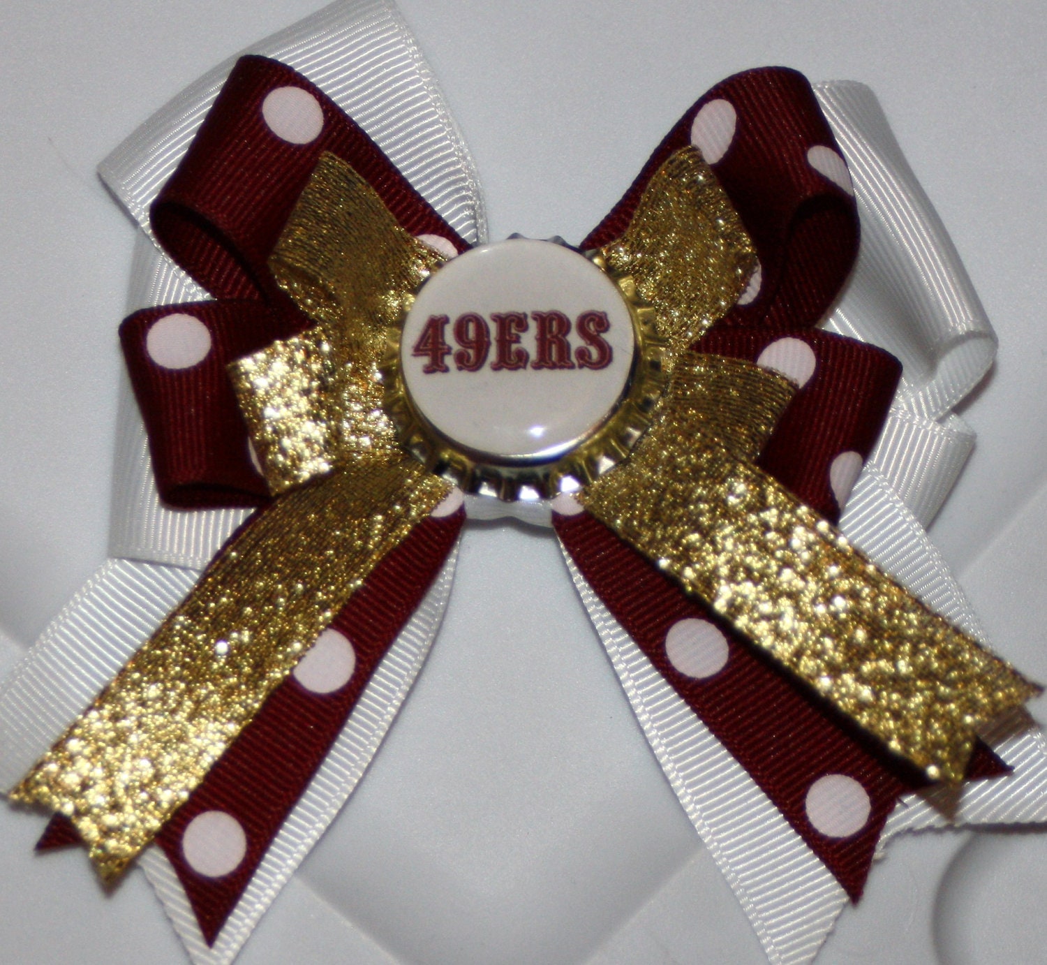 San Francisco. 49ers Bow. 49ers Hair Bow. San Francisco Hair Bow. NFL. Football. 49ers Fans.