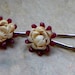 Unique 30 40's Vintage Oxblood Cranberry Red Bobby Pins