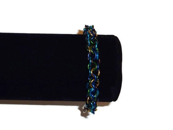 Chainmaille Bracelet "Earth" Roundmaille 7 inch