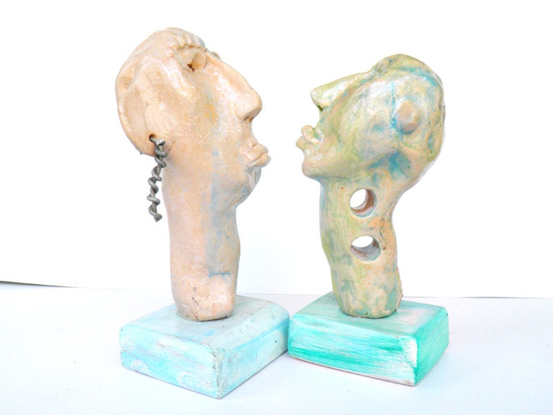 Mr Primitive - Ceramic sculpture desk accessories - Primitive sculpture.