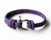 Bow Shackle Nautical Bracelet - Purple