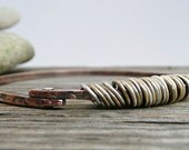 Copper Bangle, Copper Bracelet, Stacking Bangle, Cold Connected Bangle, Mixed Metal Bangle, With Sterling Silver and Brass Jump Rings