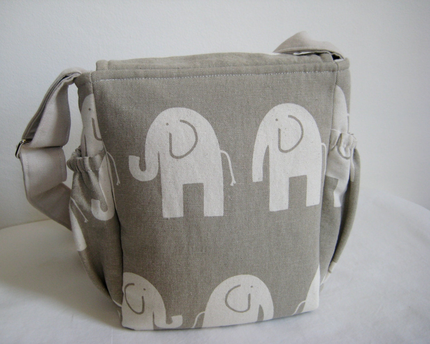 Messenger Bag, Small Cross Body Bag, Purse in Elephant print