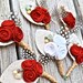 Set of 6 Felt Rose Boutonnieres - Custom colors available