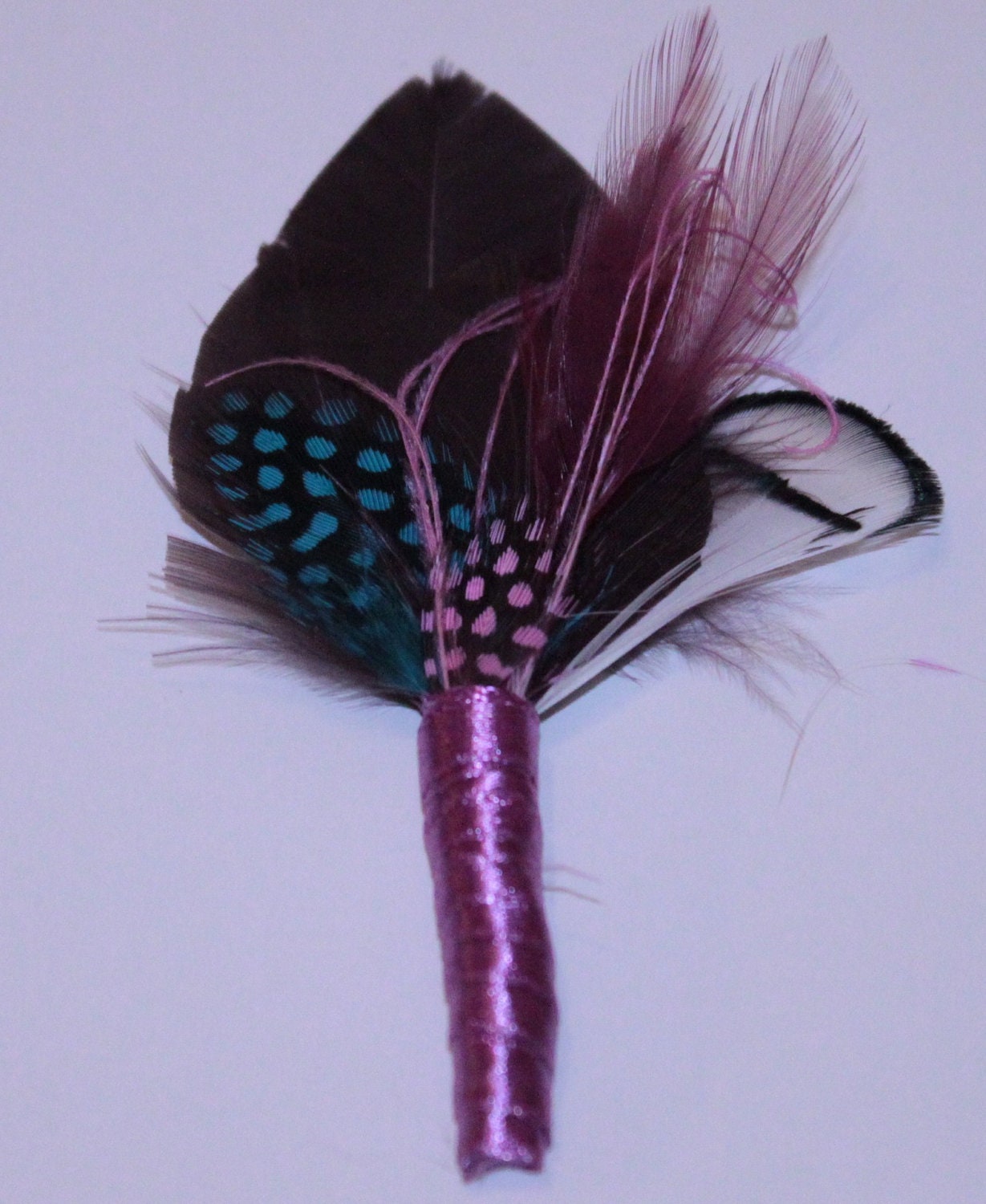 Wedding Boutonnieres, Groom Feather Boutonnière, (Buttonhole) -