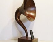 RARE Copper Colored Curved Neck Magnavox Acoustic  iPhone Speaker Dock -READY to SHIP-