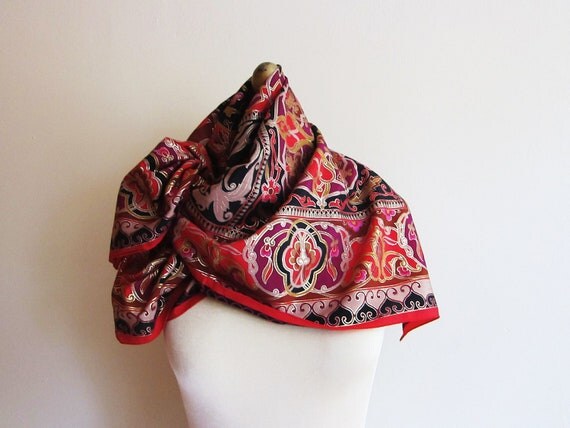 Oscar de la Renta silk scarf flamboyant WOW