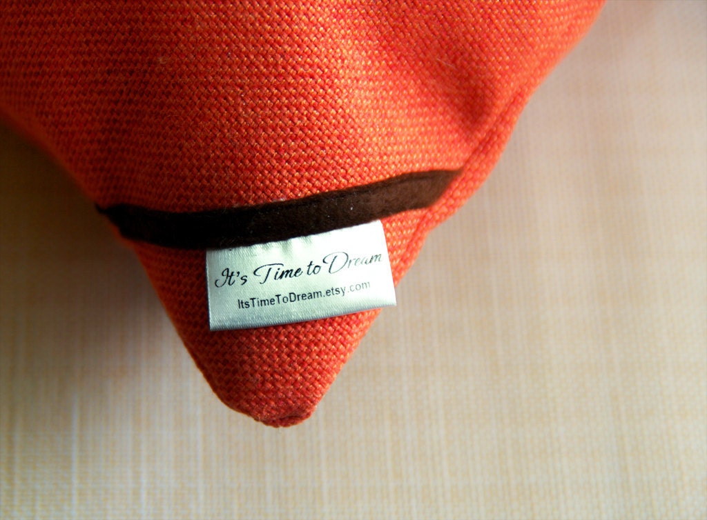 Dachshund (sausage dog) pillow covers - tangerine and dark brown - Made to Order