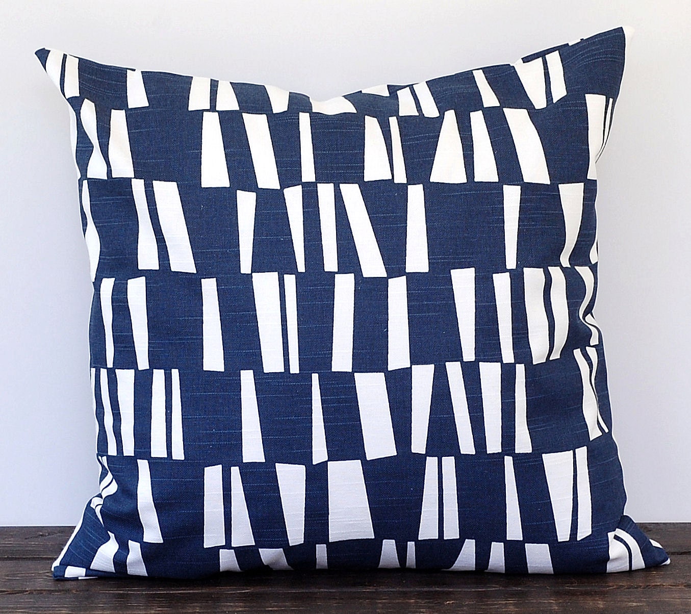 Navy pillow cover 18 x 18 inches one cushion cover decorative pillow new navy blue and white nautical beach decor Sticks