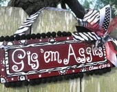 Aggie Door Sign . Gig 'em .....CUSTOM.....
