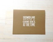 Funny Notecard Set: 5 Cards, With White Envelopes, Humor, Just Because, Kraft, Stationary, Gift, Blank, Cards, Paper Goods, Supplies