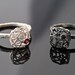 Delicate Sterling Silver, Gold & Gemstone Square rings. Nets Collection